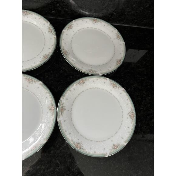 Noritake Greenbrier 4101 Bread Dessert Plates Platinum Rim 6.25" Set of 4 - Picture 3 of 8